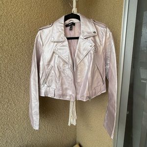 Pink metallic leather jacket